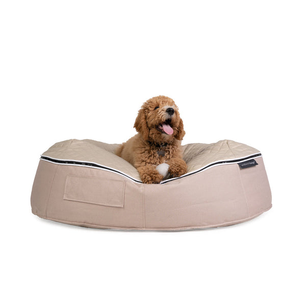 (S) Premium Thermoquilt Dog Bed (Beige)