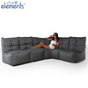 Mod 4 L Sofa - Titanium Weave (Indoor/Outdoor)