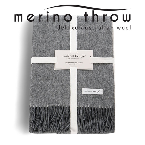 Throw - Australian Wool Throw - Deep Grey