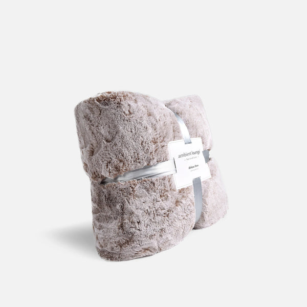 Deluxe Faux Fur Throw - Cappuccino