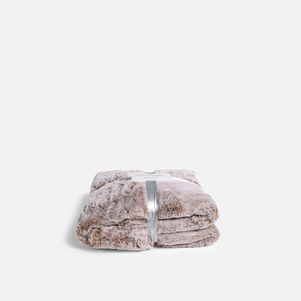 Deluxe Faux Fur Throw - Cappuccino