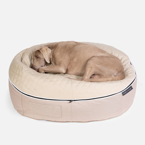 (L) Premium ThermoQuilt Dog Bed (Beige)