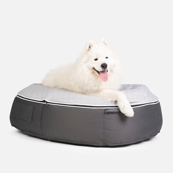 (L) Premium ThermoQuilt Dog Bed (Grey)