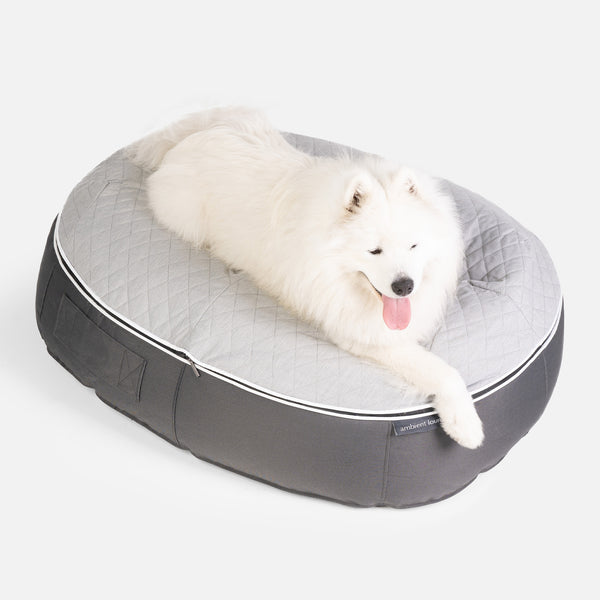 (L) Premium ThermoQuilt Dog Bed (Grey)