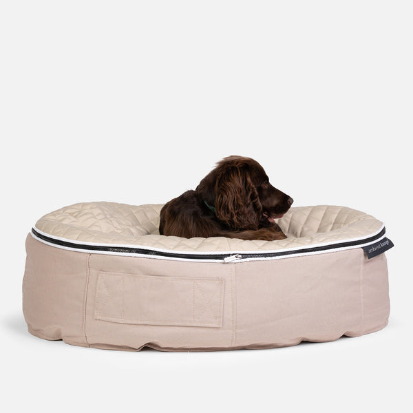 (M) Premium ThermoQuilt Dog Bed (Beige)