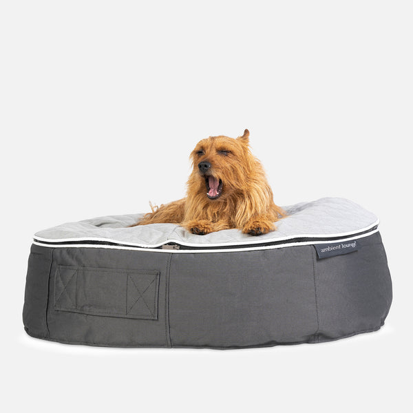 (M) Premium ThermoQuilt Dog Bed (grey)