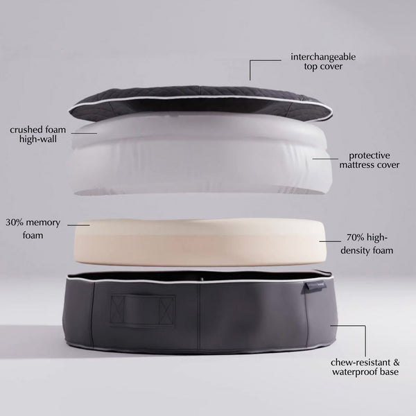 Hundebett aus mittelfestem Schaumstoff – für drinnen und draußen