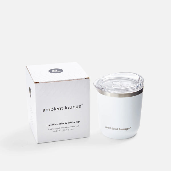 Kaffeetasse aus Edelstahl – Weiß